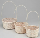 Набор корзин плетеных (бамбук) D16, D18, D21 см, 3шт. белый (ш/к 5511) М