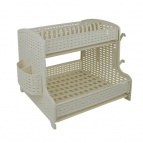 Сушилка для посуды "Ротанг" 2-х ярусная (слоновая кость)