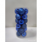 Набор из 24шт Украшение новогоднее "Шар", D 6 см Полимерный материал