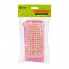 Мочалка из сизаля с сегментами хлопка "Лента", с веревочными ручками,8х70см (8х80см с ручками), цвет розовый, "Банные штучки" /20