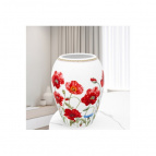 Ваза 2,25 л 15*15*19,5 см "Маки" NEW BONE CHINA