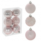 Украшение новогоднее "Шар", набор из 6 шт, D6 см Полимерный материал