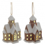 Изделие декоративное подвесное "Домик" (подсветка, 2xLR44), L8 W5,5 H10,5 см, 2в.