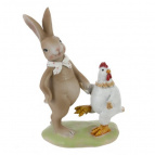 Фигурка декоративная "Заяц с курицей", L9,5 W5,5 H14 см