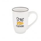 Кружка 535 мл 14*9*13,3 см "Smile is always in fashion" NEW BONE CHINA