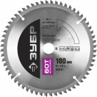 Диск пильный ЗУБР "ПРОФИ" "Точный-МУЛЬТИ рез" по алюминию, ламинату, пластику, ДСП, 60Т, 180х20мм