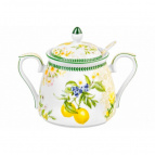 Сахарница 450 мл 15*10*11,5 см "Лимоны" + ложка NEW BONE CHINA