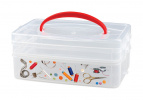 4312333 Коробка универсальная с ручкой и декором Multi Box 1л+2л (2 секции) (Цвета в ассортименте)