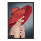 Панно "Девушка в красной шляпе", L51 W2,5 H71 см