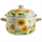 MetaLLoni EM-1511 Кастрюля эмалированная с эмалированной крышкой 3,6 л,d=22см,"Подсолнухи"(6)