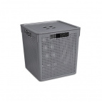 Коробка для хранения квадратная "Лофт" с крышкой 23л 294х294х301 (серый)