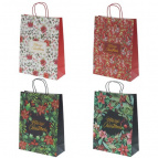 Пакет подарочный (бумага 210г/м2, блок 12шт), L30 W12 H40 см, 4в.