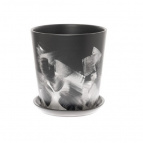 Горшок керам. с поддоном Конус "Палитра чёрная" № 3 d15см h15,5см 1,5л