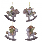 Фигурка декоративная подвесная "Ангел/Дед Мороз",  L6 W4 H6,5 см, 4в.