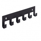 Вешалка настенная 6 крючков на холдере (черный)