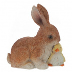 Фигурка декоративная "Заяц с утенком", L9 W6 H11 см