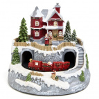 МУЗЫКАЛЬНАЯ СТАТУЭТКА "ЗАГОРОДНЫЙ ДОМИК" С LED-ПОДСВЕТКОЙ 19,5Х19,5Х17,5 СМ