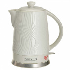 Чайник DELTA LUX DE-1022 корпус из фарфора: 1800 Вт, 1,8л,  белый (6)