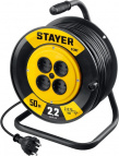удлинитель на катушке ,ПВС, 2 х 0.75 мм2, 50 м, 2200 Вт,STAYER S-207 (55073-50)