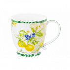 Кружка 450 мл 13,5*10*10,5 см "Лимоны" на ножке, NEW BONE CHINA