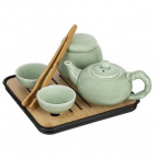 Набор для чайн церем на 4 перс, (чайник 220мл, 4 чашки 45мл, емкость/чая, подставка), L22 W22 H11 см