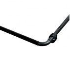 Карниз для занавески в ванную комнату угловой 260 см в комплекте с кольцами (черный)