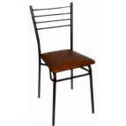 Стул стальной с мягким сиденьем (коричневый)