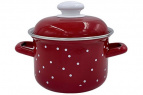 Кастрюля эмал 2,0л White dots Вишневый