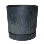 DPOP400E-S433 Кашпо с прикр. поддоном TUBO P EFFECT d39, h37,5см антрацит (anthracite)