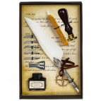 Набор подарочный: ручка перьевая, 5 наконечников, чернильница, воск, печать, держатель, L15,5 W4 H25