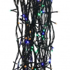 Электрогирлянда комнатная, L18м, 180 разноцветных LED ламп 6W, 8 реж.свеч, шнур черный 1,5 м, IP20