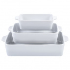 Набор форм керам 3пр прям 21см, 27см, 34,5см белый Monblan ТМ Appetite