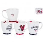 кружка 370мл, NEW BONE CHINA, микс 4 декора, подарочная упаковка
