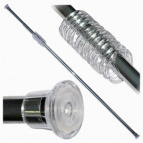 Карниз для занавески в ванную комнату раздвижной 280 см в комплекте с кольцами (черный)