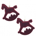 Набор из 2шт, Украшение новогоднее "Лошадка", L11 W5 H10 см