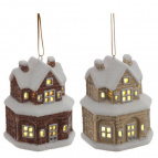 Изделие декоративное подвесное "Домик" (подсветка, 2xLR44), L7,5 W5,5 H9 см, 2в.