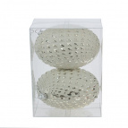 Набор из 2шт Украшение новогоднее "Шар", D 8.5 см, L10 W10 H19,5 см Полимерный материал