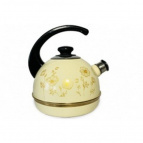 Чайник эмал 3,5л конс/руч слон кость золот космея