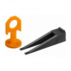 ЗУБР СВП комплект: 250+250шт (клин + зажим), система выравнивания плитки, в коробке.