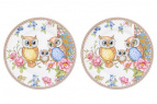 Набор тарелок 26*26*2 см. 2 пр. "Совушки" NEW BONE CHINA