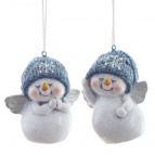 Фигурка декоративная подвесная "Снеговик",   L5,5 W4,5 H7,5 см, 2в.