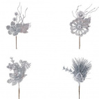 Новогоднее украшение Цветок, H 17 см, 4в. (без инд.упаковки)