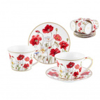 Чайн. наб. 12 пр. 270 мл "Маки" NEW BONE CHINA