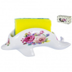 PARTY TIME, подставка 165х80х65мм под губку, NEW BONE CHINA, цветочный декор, цветная упаковка с окошком