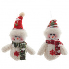 Снеговик подвесной, L12 W7 H18 см, 2в.
