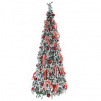 Ёлка искусств с подсвет от сети, L60 W60 H180, 150LED, 58 шаров + банты, экспресс сборка