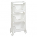 Этажерка "Junior" напольная  3-х ярусная на колесах (белый)