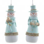 Фигурка декоративная поддвесная "Снеговик", L4 W4 H11,5 см, 2в.