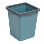 Ведро для мусора с фиксатором квадратное 8,5л (бирюзово-синий/серый)