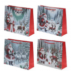 Пакет подарочный (бумага 210г/м2, блок 12шт), L18 W10 H23 см, 4в.